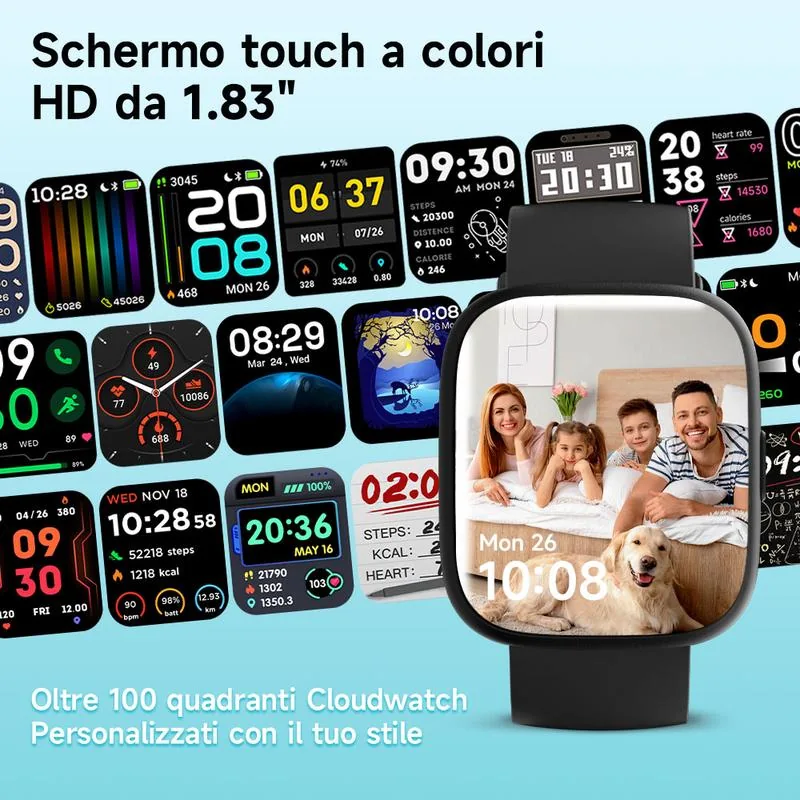 Schermo touch a colori con quadranti personalizzabili