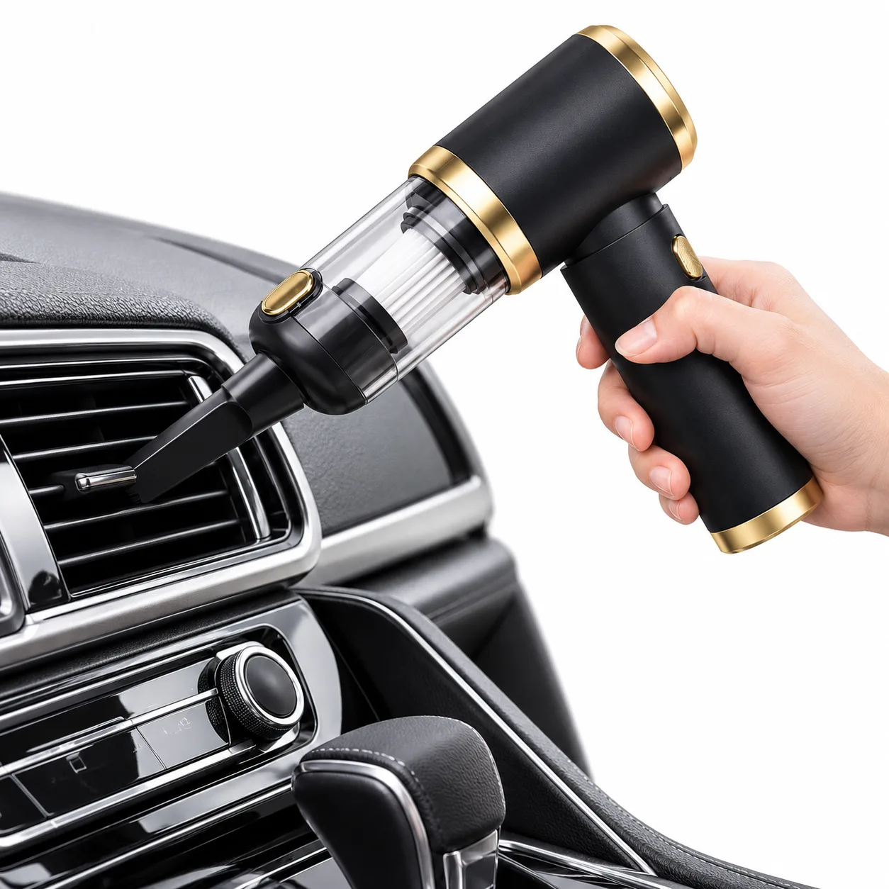 ASPIRA con il beccuccio stretto pulisce la bocchetta dell'aria dell'auto
